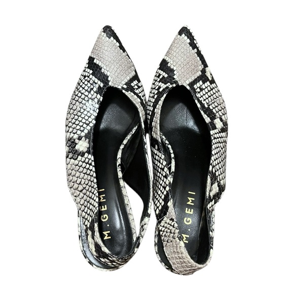 M. Gemi Atto Snakeskin Sling Back Kitten Heels - Picture 1 of 8